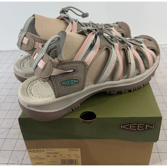 Women's KEEN Whisper Water Hiking Sandals Sz. 10 Taupe/Coral New - Picture 3 of 9